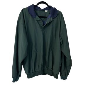 George Strait Men’s 1/4 Button Up Long Sleeve Green & Blue Windbreaker Sz XL GUC